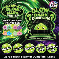 Fun Doh Glow In Dark Mystery Dumpling Squishy Black Basket