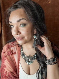 Boho Hex Hoop Earrings | Saddle