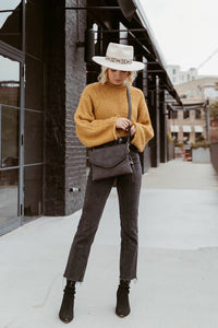 Sloane Flapover Crossbody w/ Whipstitch and Tassel | M1802A