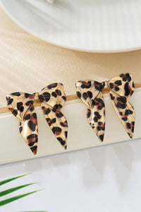 Western Leopard Bow Statement Earrings