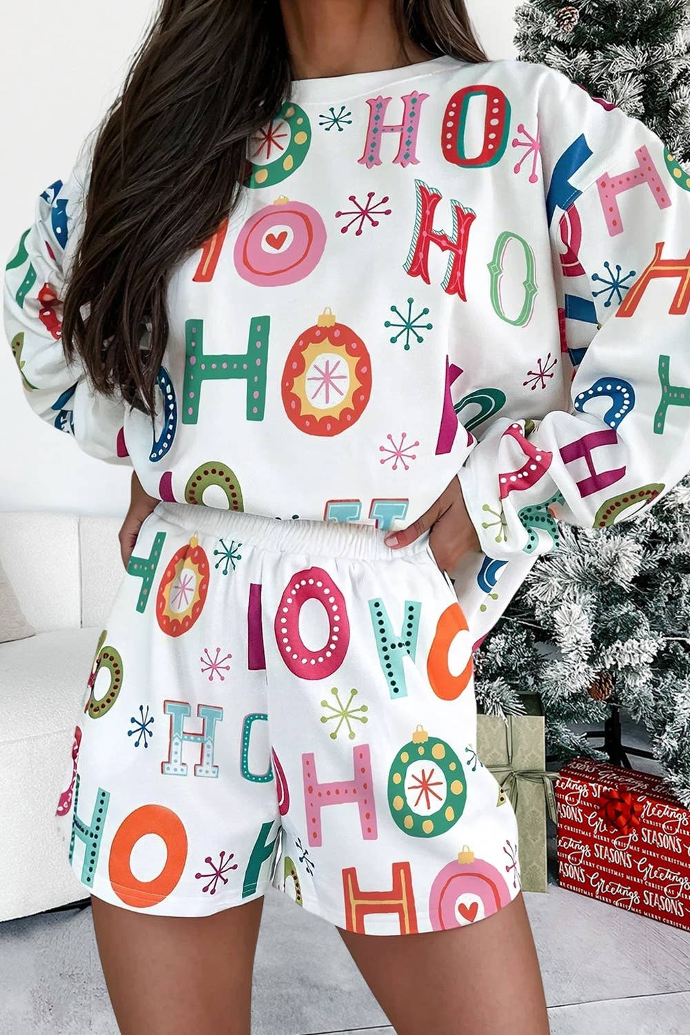 Ho Ho Ho Christmas Graphic 2pcs Lounge Set