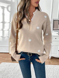 Valentine's Day V-Neck Love Sweater