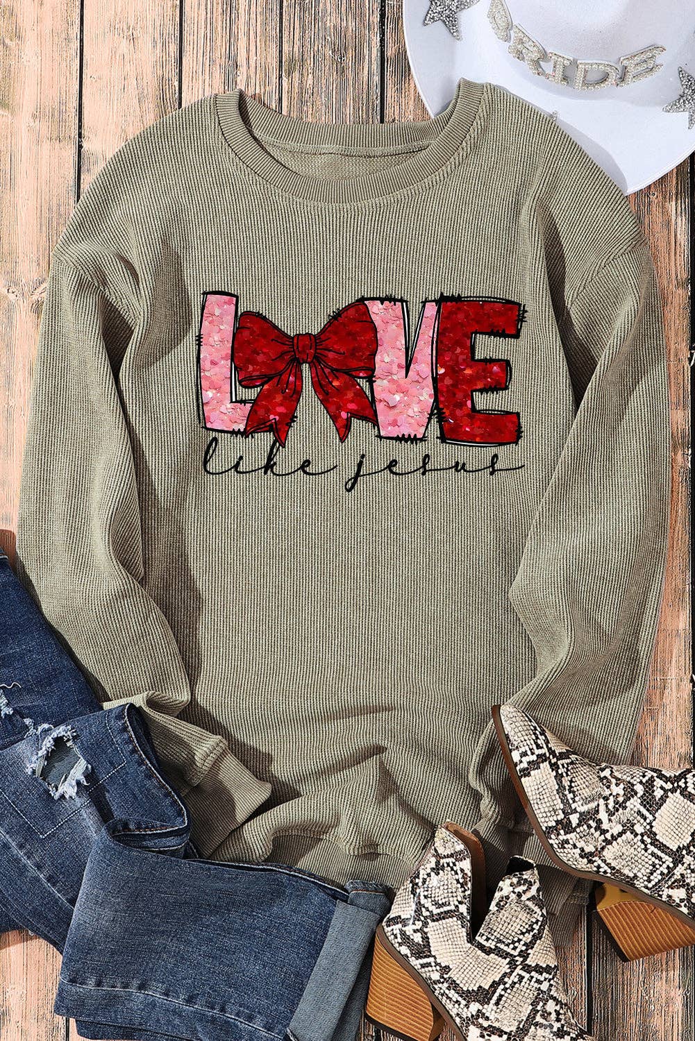 LOVE Like Jesus Crew Neck Knit Sweatshirt