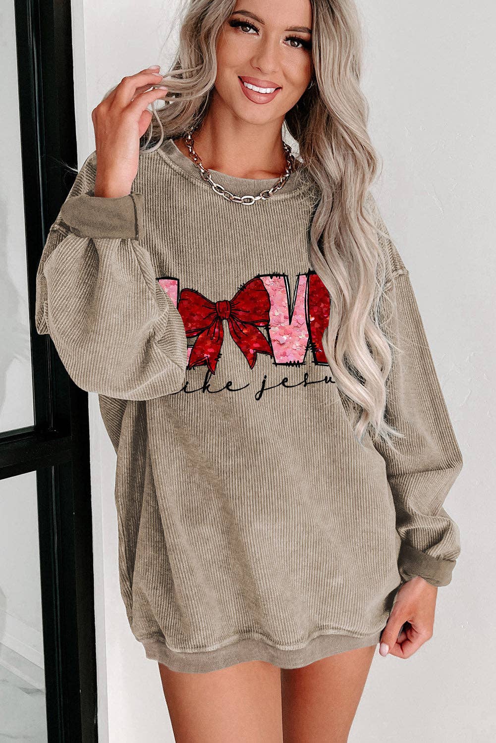 LOVE Like Jesus Crew Neck Knit Sweatshirt