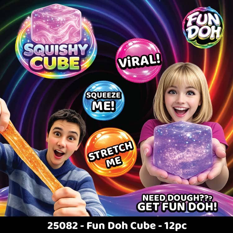 Fun Doh Squish & Squeeze Sparkle Cube