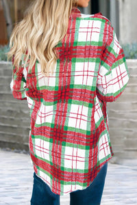 Christmas Plaid Casual Flannel Shacket