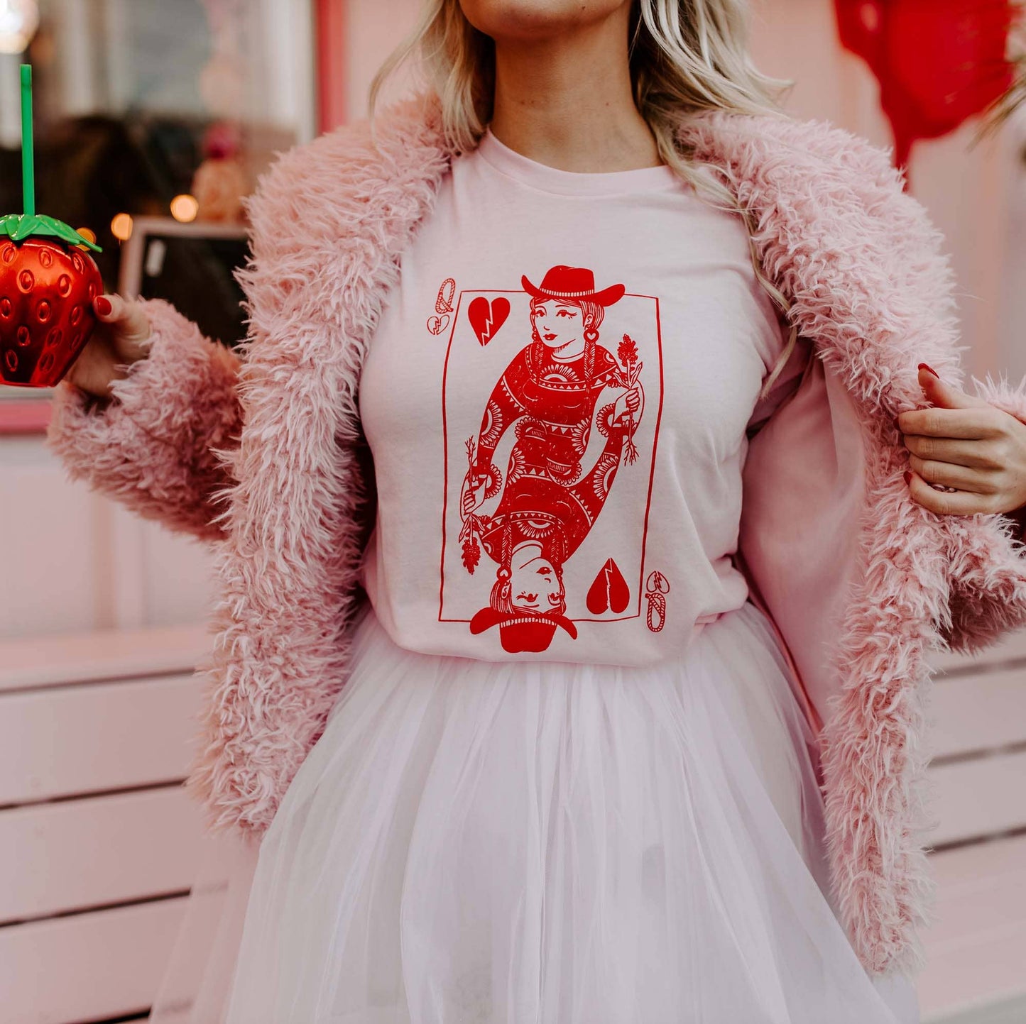 Queen of Hearts Pink T-Shirt