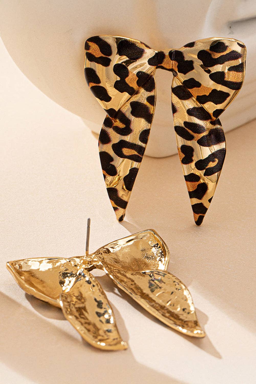 Western Leopard Bow Statement Earrings