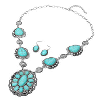 Bold Vintage Oval western Conch Pendant Statement Necklace