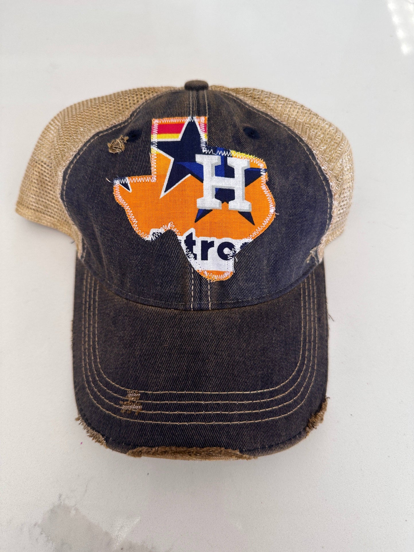Throwback Houston Texas Dirty Trucker Hat
