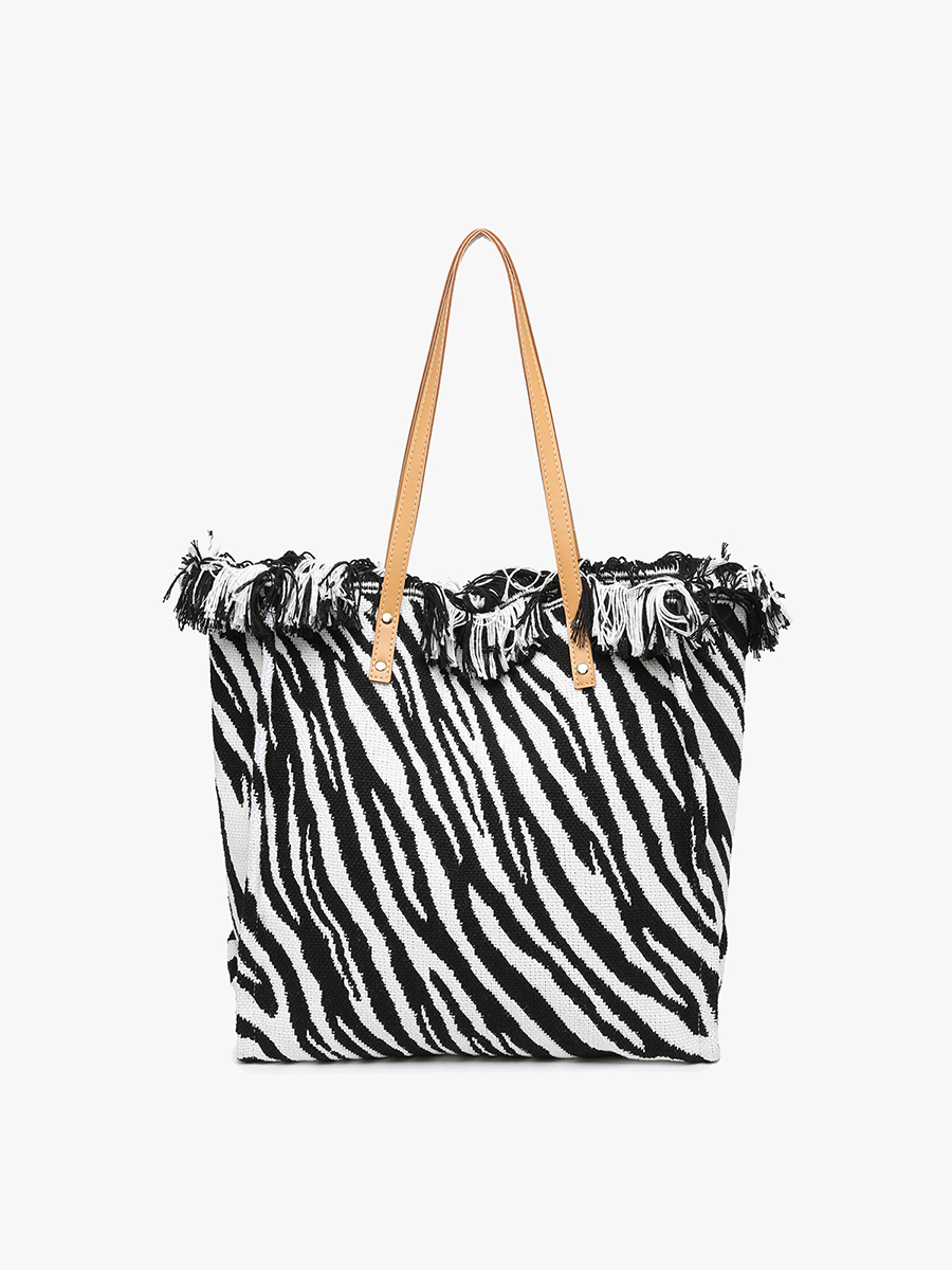 Madison Handwoven Fringe Tote – Woven Cotton Bag | M2091
