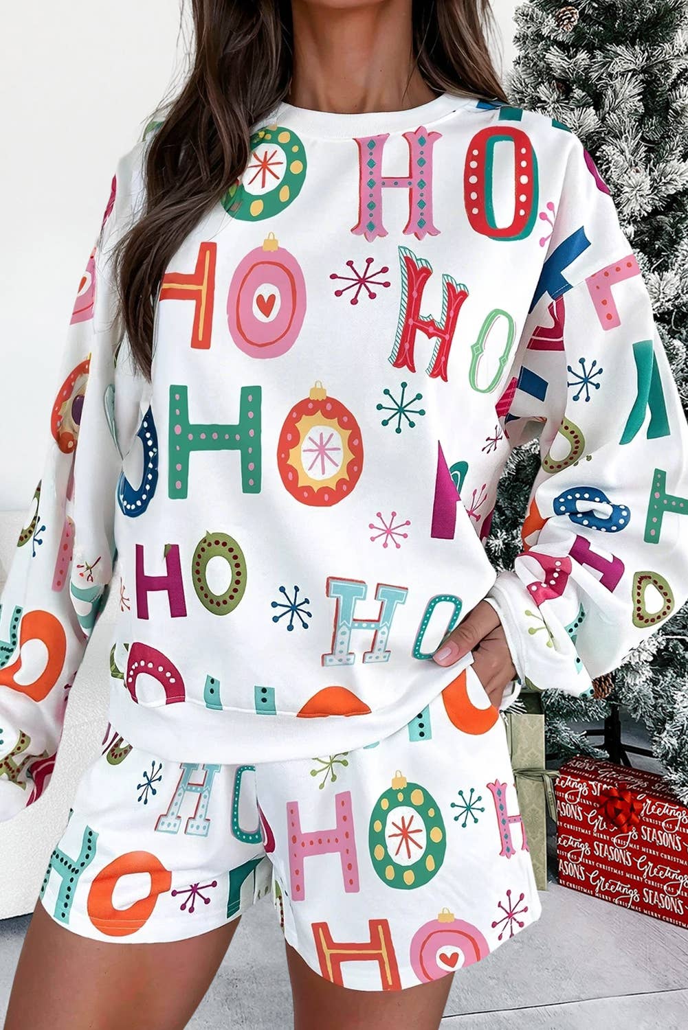 Ho Ho Ho Christmas Graphic 2pcs Lounge Set