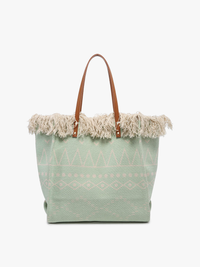 Madison Handwoven Fringe Tote – Woven Cotton Bag | M2091