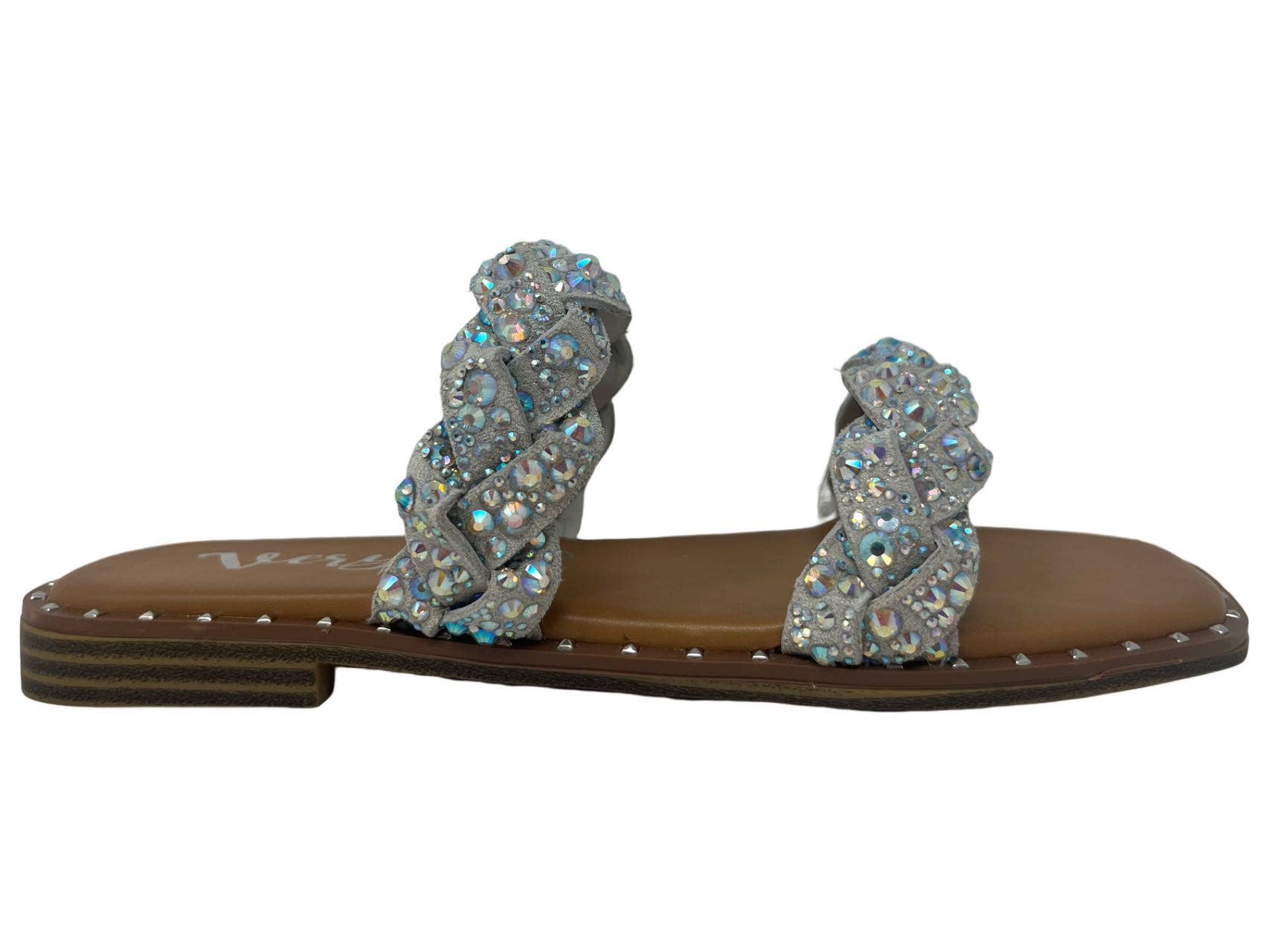 Twisty 2 Blingy Jeweled Braided Women's Slip on Sandal
