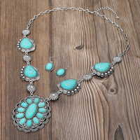 Bold Vintage Oval western Conch Pendant Statement Necklace