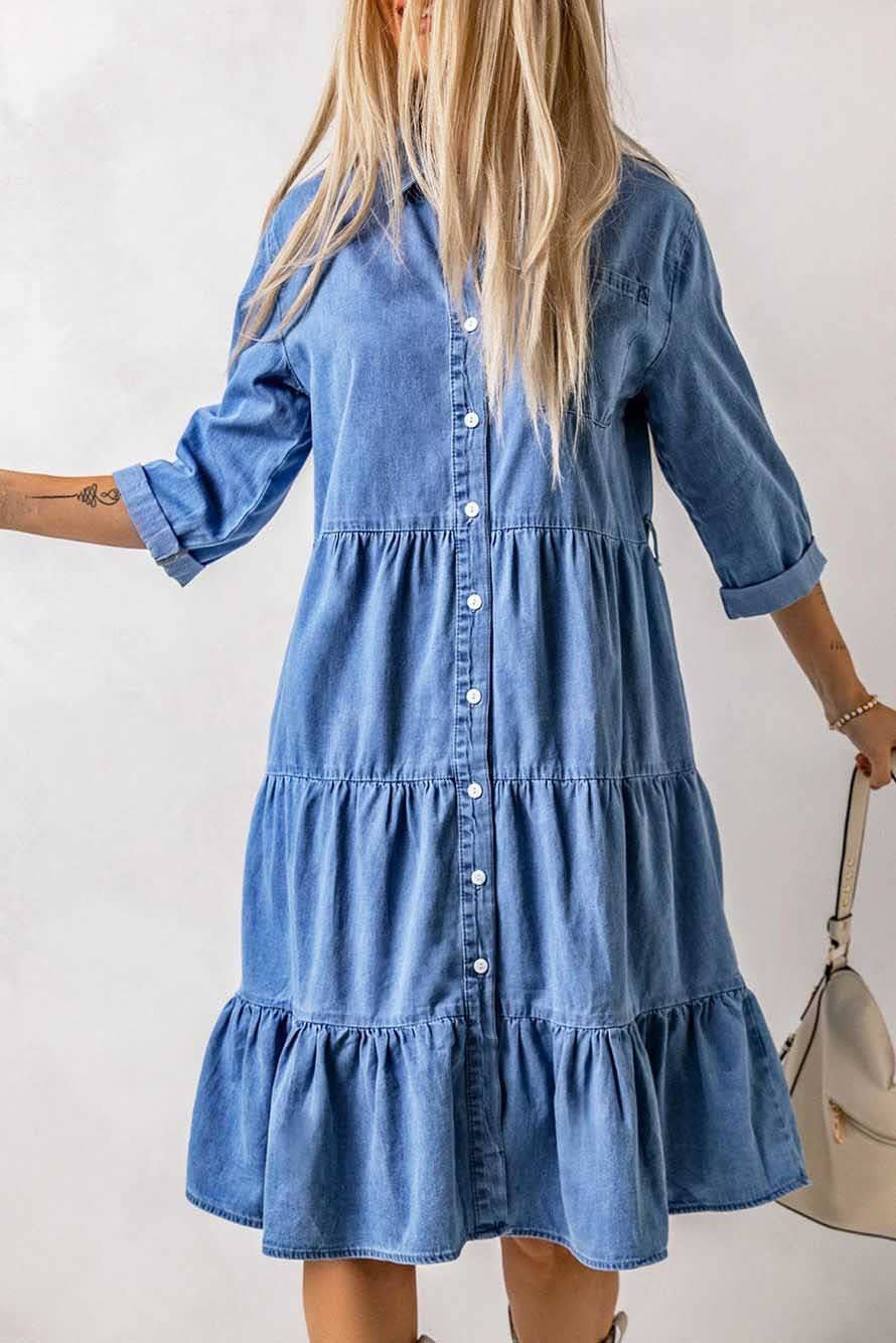 Button shirt denim dress