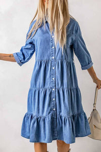 Button shirt denim dress