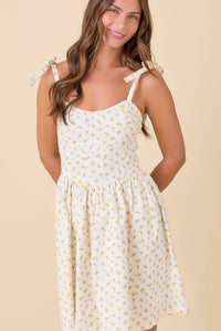 Ditsy Floral Printed Denim Dress