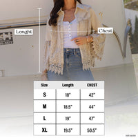 Intricate Crochet Lace Bell Sleeve Western Jacket Shrug